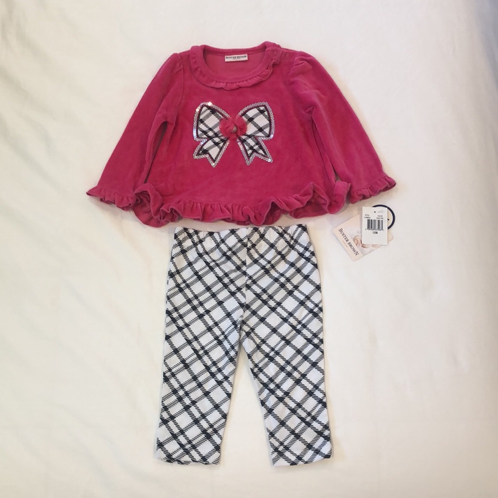 Buster Brown Baby Girl 12 M Top & Pant Set
